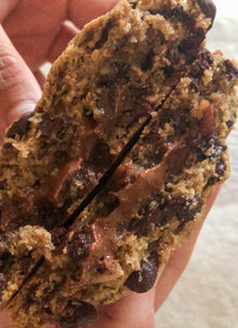 Gluten Free, Vegan Gooey Hazelnut 'Notella' Filled Chunky Cookies